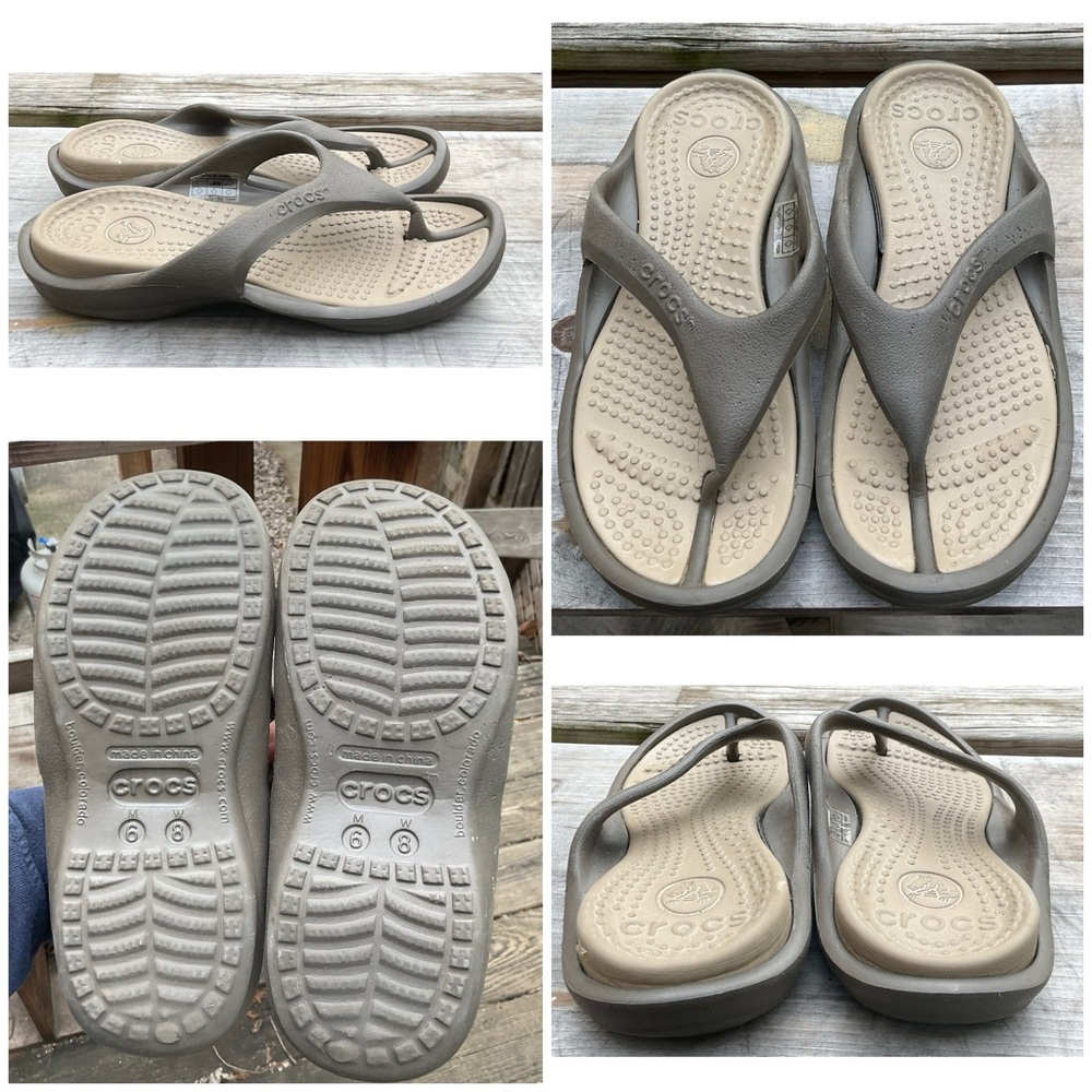 Crocs Gray Flip Flops